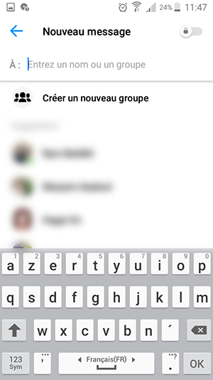 creer groupe messenger iphone