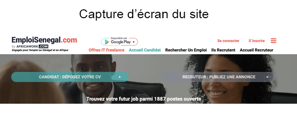 Portail web emploi Sénégal
