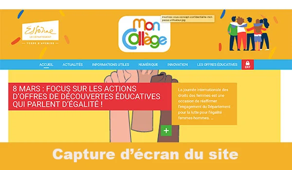 Inscription sur www.moncollege-ent.essonne.fr