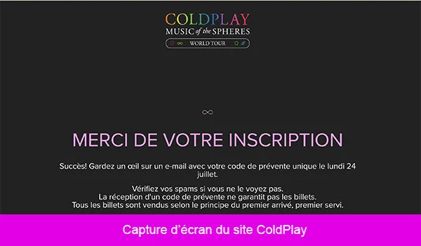 Prévente ColdPlay Lyon 2024