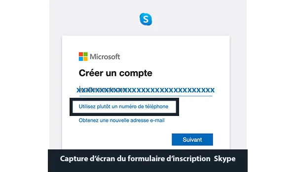 S'inscrire sur Skype avec Gmail