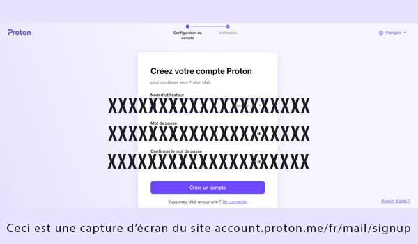 Créer un espace gratuit ProtonMail 